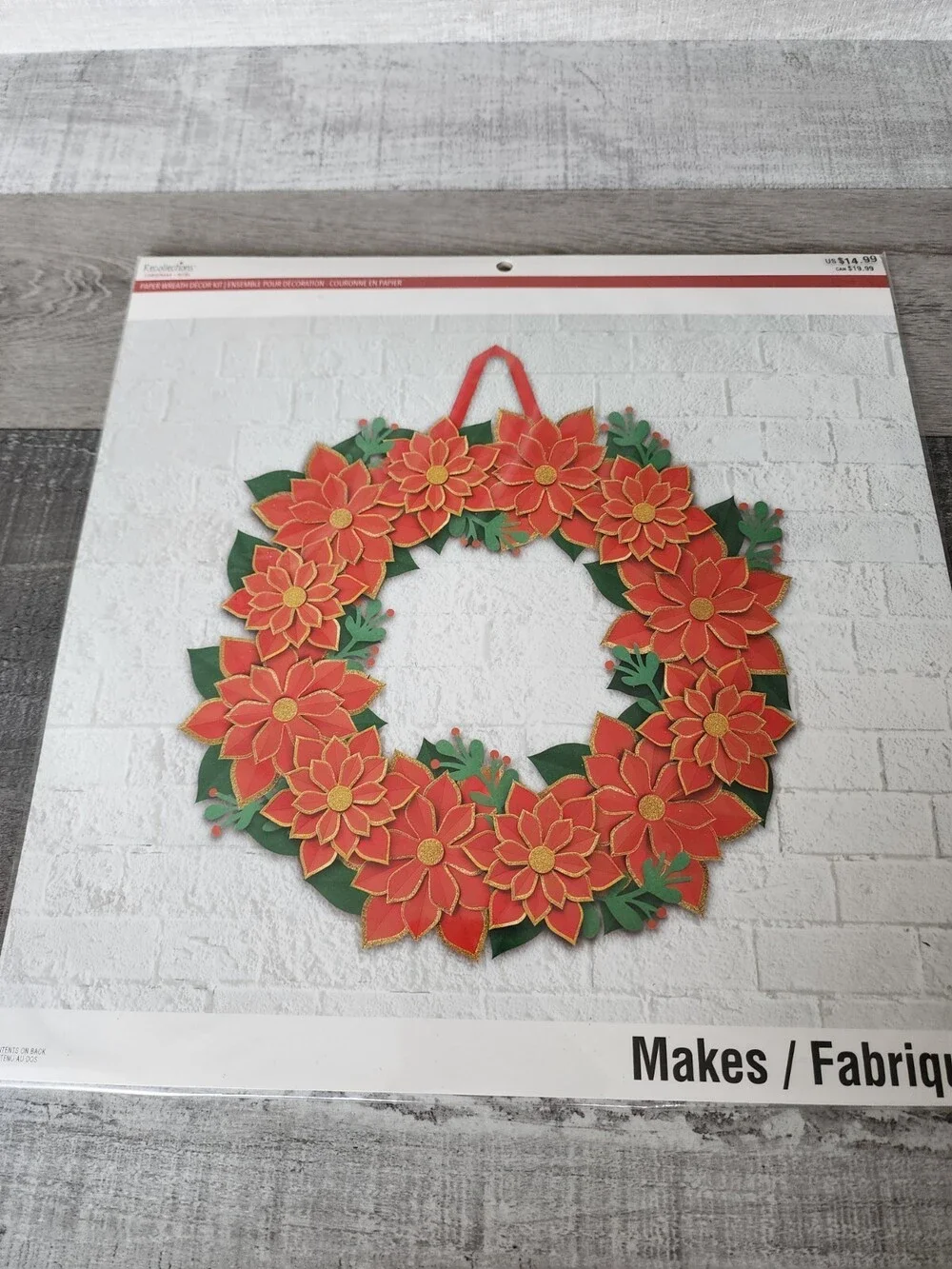 Recollections Christmas Wreath Paper Quilling Kit Sealed. 13.5 Poinsettia SEALED